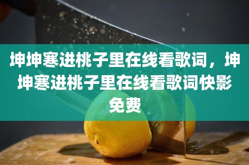 坤坤寒进桃子里在线看歌词，坤坤寒进桃子里在线看歌词快影免费