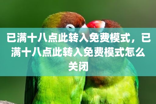 已满十八点此转入免费模式，已满十八点此转入免费模式怎么关闭