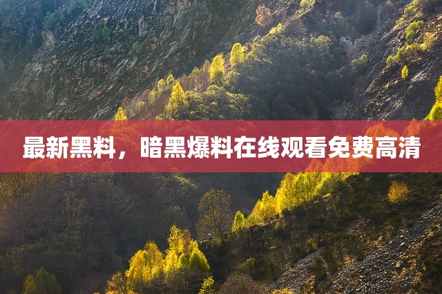 最新黑料，暗黑爆料在线观看免费高清