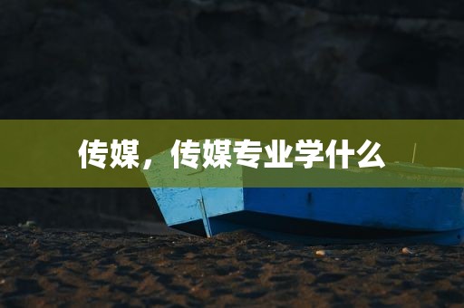 传媒，传媒专业学什么