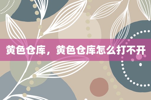 黄色仓库，黄色仓库怎么打不开