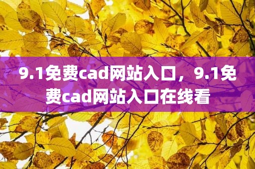 9.1免费cad网站入口，9.1免费cad网站入口在线看