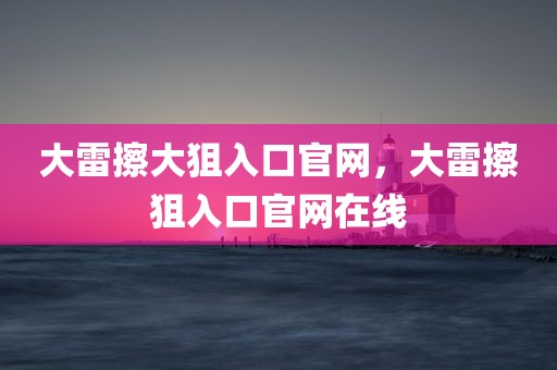 大雷擦大狙入口官网，大雷擦狙入口官网在线