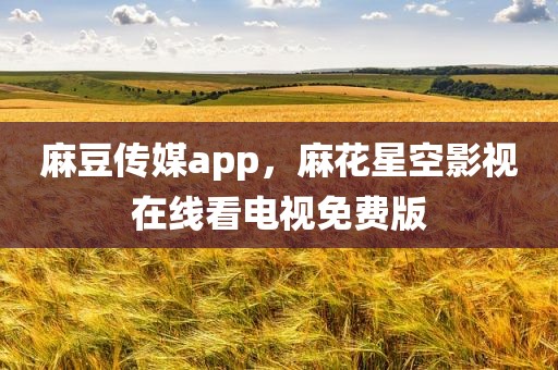 麻豆传媒app，麻花星空影视在线看电视免费版