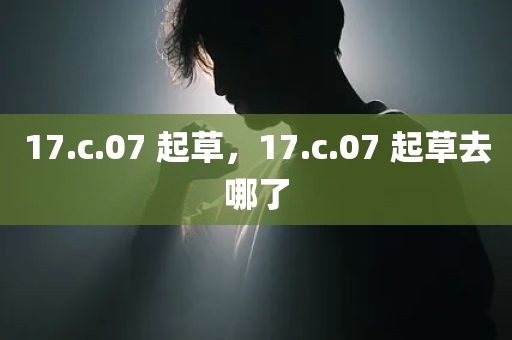 17.c.07 起草，17.c.07 起草去哪了