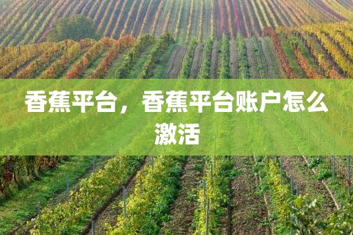 香蕉平台，香蕉平台账户怎么激活