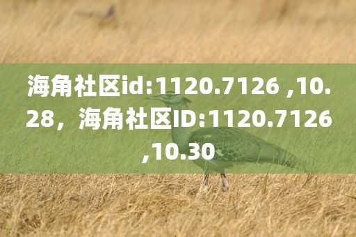 海角社区id:1120.7126 ,10.28，海角社区ID:1120.7126,10.30