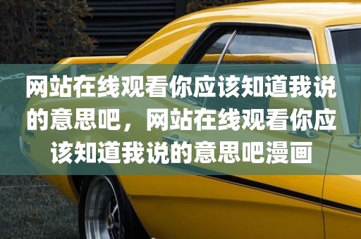 网站在线观看你应该知道我说的意思吧，网站在线观看你应该知道我说的意思吧漫画