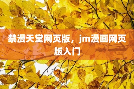 禁漫天堂网页版，jm漫画网页版入门