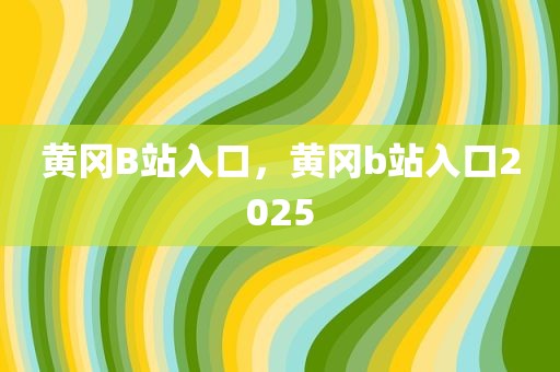黄冈B站入口，黄冈b站入口2025