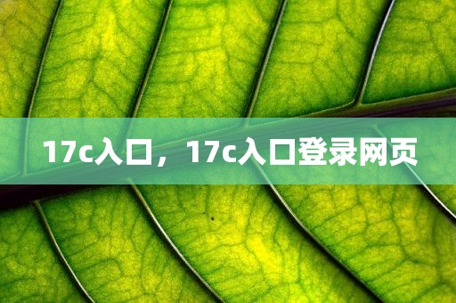 17c入口，17c入口登录网页