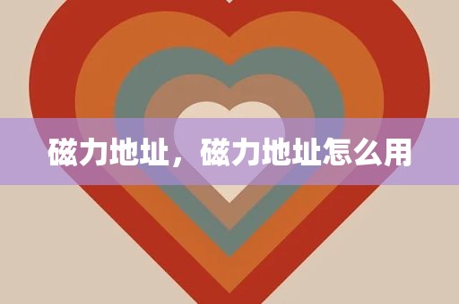 磁力地址，磁力地址怎么用