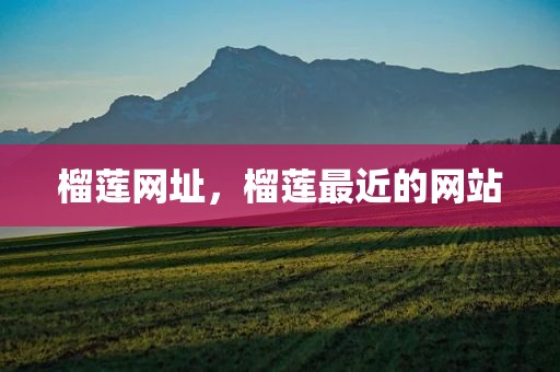 榴莲网址，榴莲最近的网站