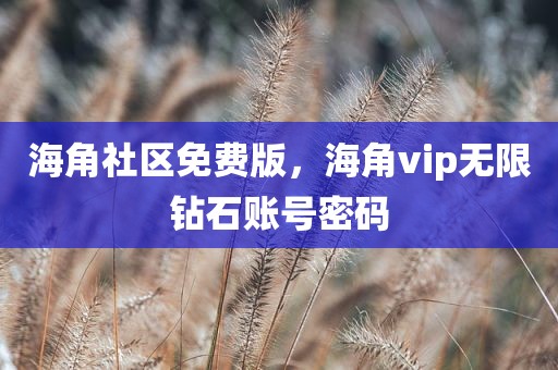 海角社区免费版，海角vip无限钻石账号密码