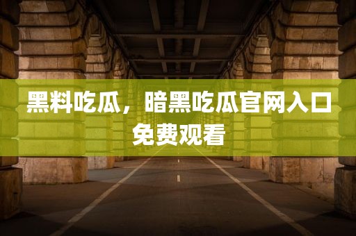 黑料吃瓜，暗黑吃瓜官网入口免费观看