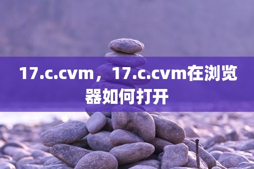 17.c.cvm，17.c.cvm在浏览器如何打开