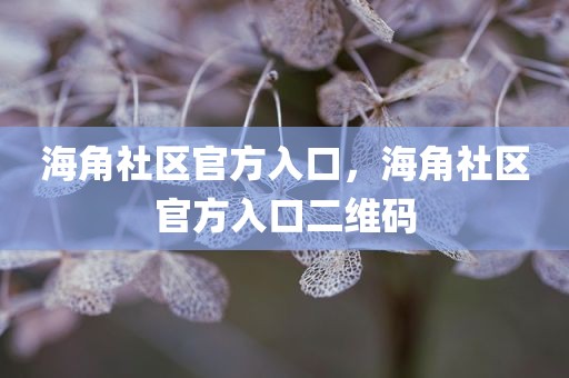 海角社区官方入口，海角社区官方入口二维码