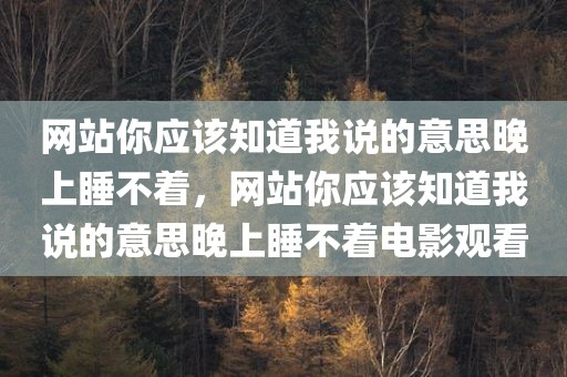 网站你应该知道我说的意思晚上睡不着，网站你应该知道我说的意思晚上睡不着电影观看