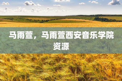 马雨萱，马雨萱西安音乐学院资源