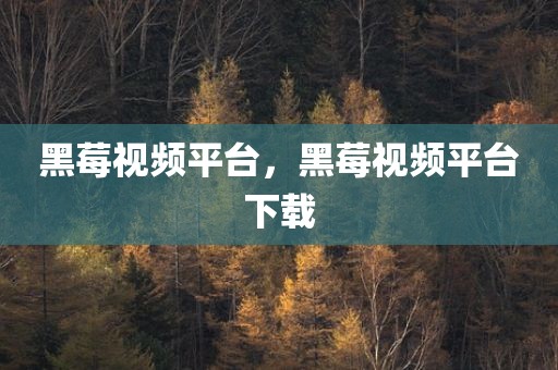 黑莓视频平台，黑莓视频平台下载