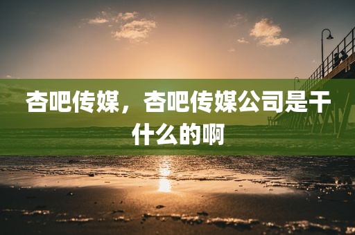 杏吧传媒，杏吧传媒公司是干什么的啊