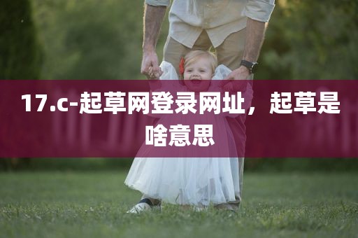 17.c-起草网登录网址，起草是啥意思