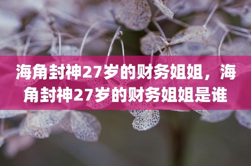 海角封神27岁的财务姐姐，海角封神27岁的财务姐姐是谁
