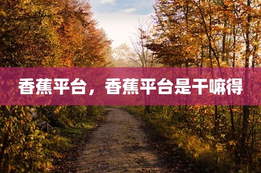 香蕉平台，香蕉平台是干嘛得