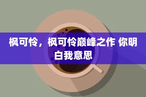 枫可怜，枫可怜巅峰之作 你明白我意思