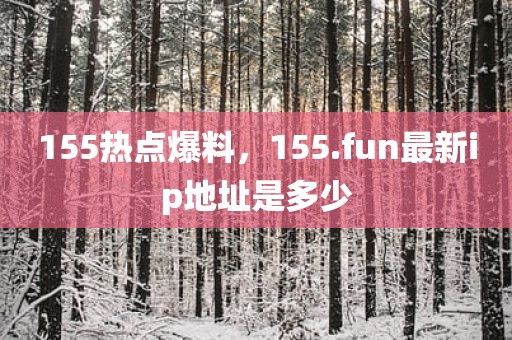 155热点爆料，155.fun最新ip地址是多少