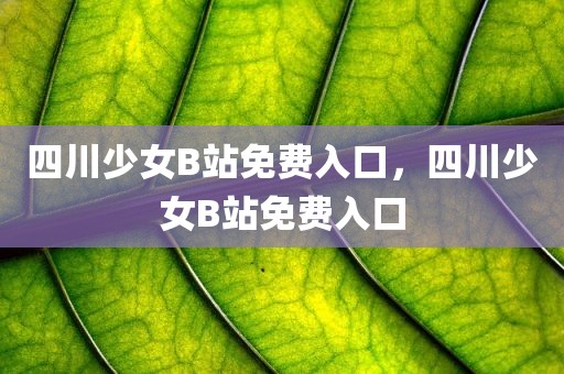 四川少女B站免费入口，四川少女B站免费入口