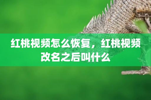 红桃视频怎么恢复，红桃视频改名之后叫什么