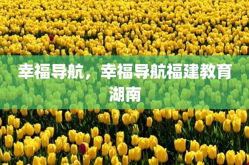 幸福导航，幸福导航福建教育湖南