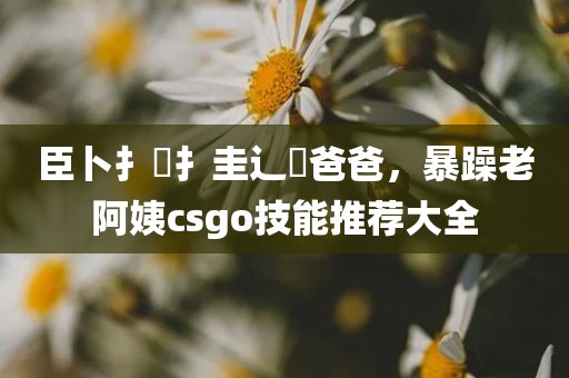 臣卜扌喿扌圭辶畐爸爸，暴躁老阿姨csgo技能推荐大全