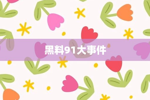 黑料91大事件