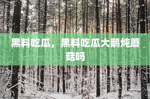 黑料吃瓜，黑料吃瓜大鹅炖蘑菇吗