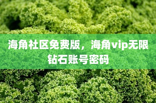 海角社区免费版，海角vip无限钻石账号密码