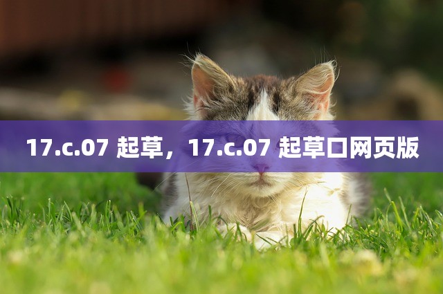 17.c.07 起草，17.c.07 起草口网页版