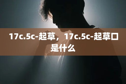 17c.5c-起草，17c.5c-起草口是什么