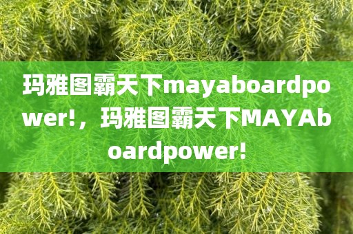 玛雅图霸天下mayaboardpower!，玛雅图霸天下MAYAboardpower!