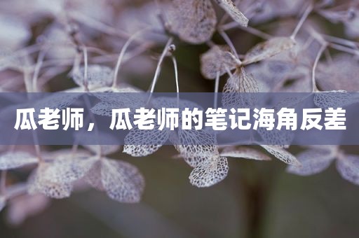 瓜老师，瓜老师的笔记海角反差