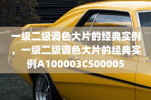 一级二级调色大片的经典实例，一级二级调色大片的经典实例A100003C500005