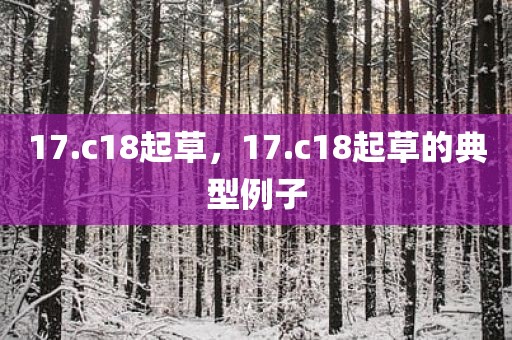 17.c18起草，17.c18起草的典型例子
