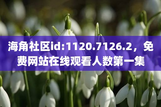 海角社区id:1120.7126.2，免费网站在线观看人数第一集