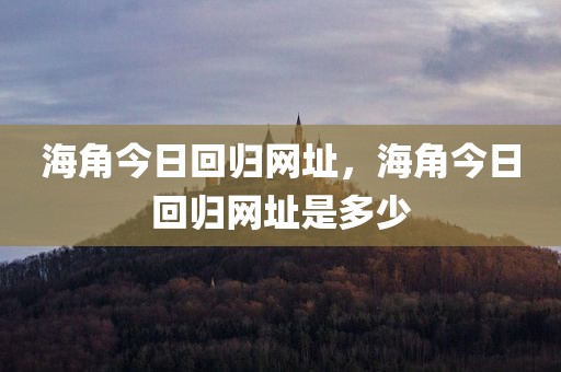 海角今日回归网址，海角今日回归网址是多少