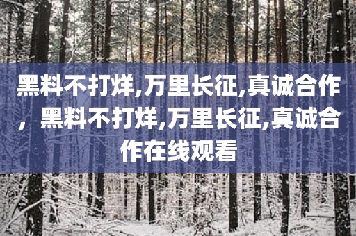 黑料不打烊,万里长征,真诚合作，黑料不打烊,万里长征,真诚合作在线观看