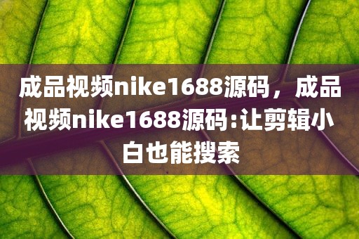 成品视频nike1688源码，成品视频nike1688源码:让剪辑小白也能搜索