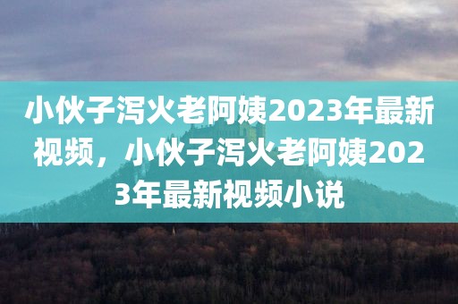 小伙子泻火老阿姨2023年最新视频，小伙子泻火老阿姨2023年最新视频小说