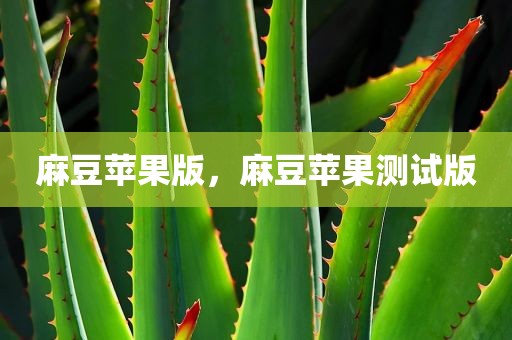 麻豆苹果版，麻豆苹果测试版