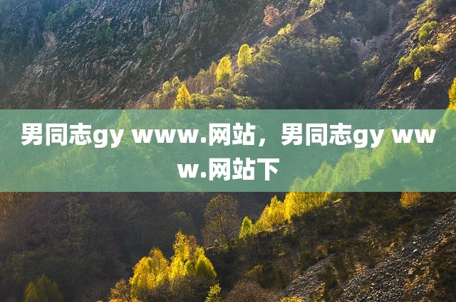 男同志gy www.网站，男同志gy www.网站下
